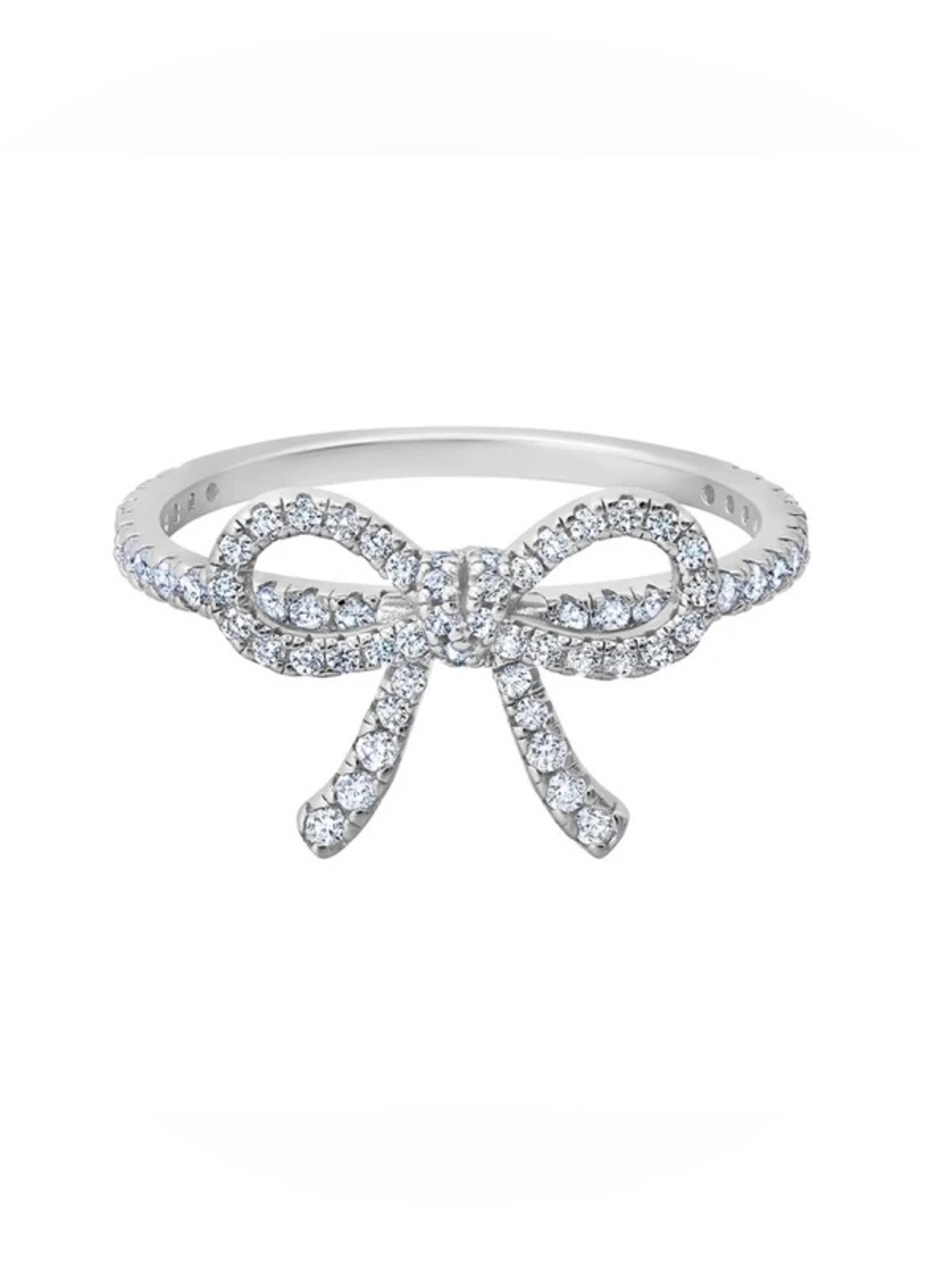 CRISLU Silver Sparkle Fairy Tale Bow Ring